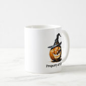 Halloweenpompoen met heksenhut koffiemok (Voorkant rechts)
