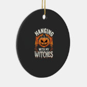 Halloweenpompoen met mijn heksen keramisch ornament (Rechts)