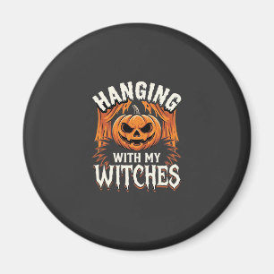 Halloweenpompoen met mijn heksen magneet