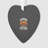 Halloweenpompoen met mijn heksen ornament (voorkant)