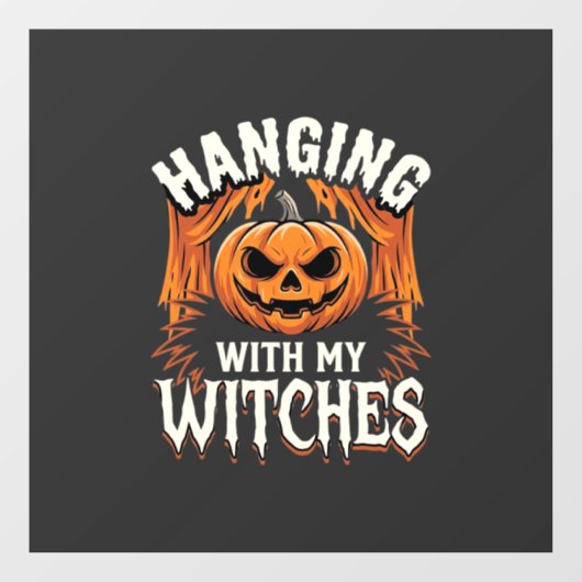 Halloweenpompoen met mijn heksen raamsticker (Vel)