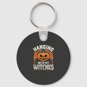 Halloweenpompoen met mijn heksen sleutelhanger
