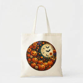 Halloweenpompoenen, maan & vleermuizen – Katoenen  Tote Bag