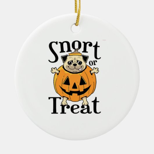 Halloweenpug Keramisch Ornament (Voorkant)