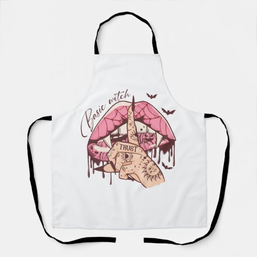 Halloween's Basic Witch bijtende lippen Schort (Voorkant)