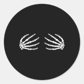 Halloween's Borstskelet Handen Borst Leuke Kosten Ronde Sticker (Voorkant)
