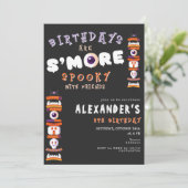 Halloween's mores Bonfire Spooky verjaardagsfeestj Kaart (Staand voorkant)