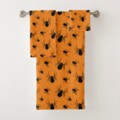 Halloweenspinnen zwart en Sinaasappel Bad Handdoek (Insitu)
