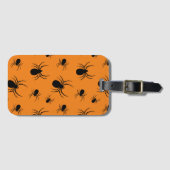 Halloweenspinnen zwart en Sinaasappel Bagagelabel (Voorkant (horizontaal))