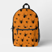 Halloweenspinnen zwart en Sinaasappel Bedrukte Rugzak (Voorkant)