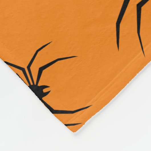 Halloweenspinnen zwart en Sinaasappel Fleece Deken (Hoek)