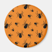 Halloweenspinnen zwart en Sinaasappel Magneet (Voorkant)