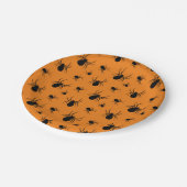 Halloweenspinnen zwart en Sinaasappel Papieren Bordje (Gekanteld)