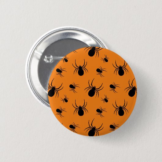 Halloweenspinnen zwart en Sinaasappel Ronde Button 5,7 Cm (Voorkant /achterkant)