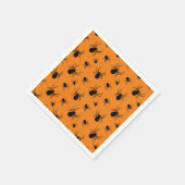Halloweenspinnen zwart en Sinaasappel Servet (Hoek)