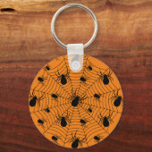 Halloweenspinnen zwart en Sinaasappel Sleutelhanger (Achterkant)