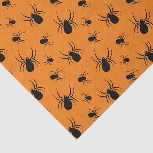 Halloweenspinnen zwart en Sinaasappel Tissuepapier (Detail)