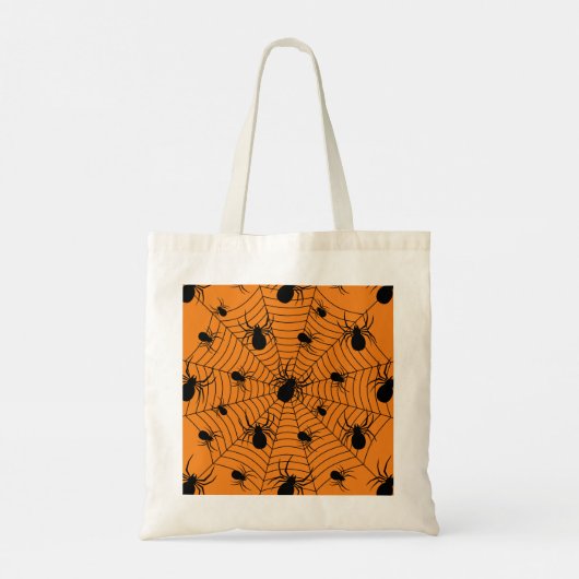 Halloweenspinnen zwart en Sinaasappel Tote Bag (Achterkant)