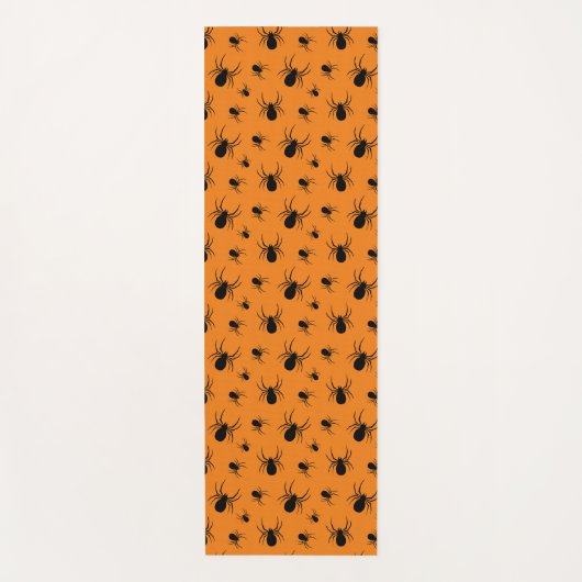 Halloweenspinnen zwart en Sinaasappel Yogamat (Voorkant)
