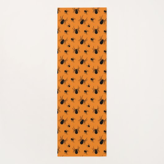 Halloweenspinnen zwart en Sinaasappel Yogamat (Achterkant)