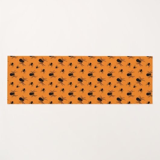 Halloweenspinnen zwart en Sinaasappel Yogamat (Voorkant (horizontaal))