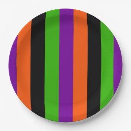 Halloweenstrepen in klassieke kleuren papieren bordje