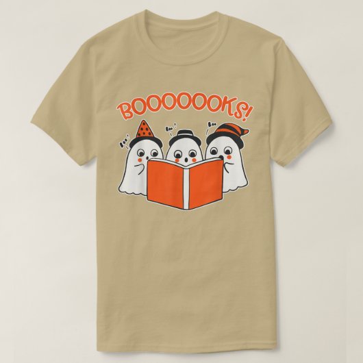 HalloweenT Cute Ghost Reading Book Lover Gift Teac T-shirt (Design voorkant)