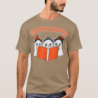 HalloweenT Cute Ghost Reading Book Lover Gift Teac T-shirt