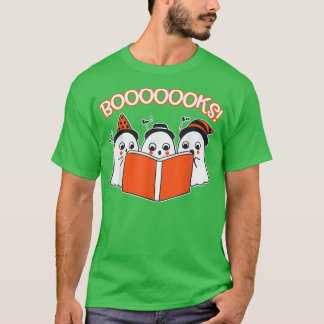 HalloweenT Kinder Toddler Ghost Reading Book Bookw T-shirt