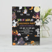 Halloweenuitnodiging, Halloweenpartijuitnodiging, Save The Date (Staand voorkant)