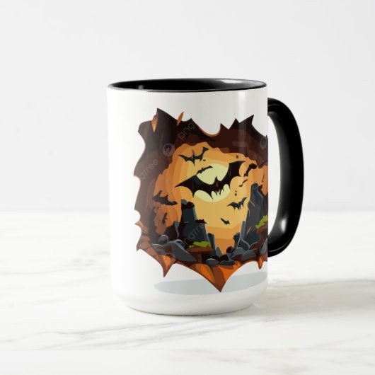 Halloweenvleermuizen komen vrij mok (Voorkant rechts)