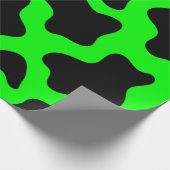 halloweenzuurgroene koe cadeaupapier (Hoek)