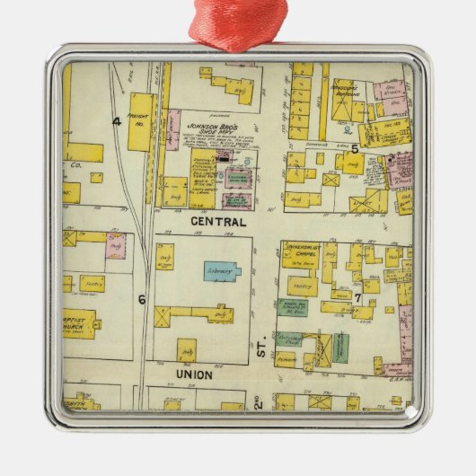 Hallowell, Kennebec County en Maine 2 Metalen Ornament (Voorkant)