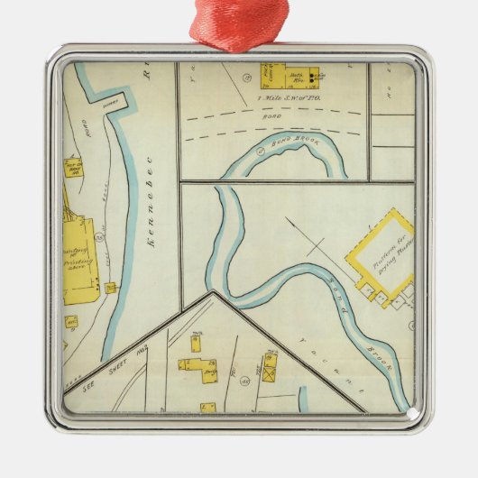 Hallowell, Kennebec County en Maine 3 Metalen Ornament (Voorkant)