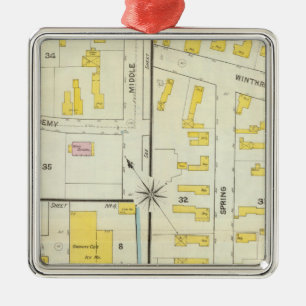 Hallowell, Kennebec County en Maine Metalen Ornament