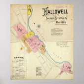 Hallowell, Kennebec County en Maine Poster (Voorkant)