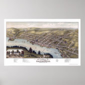 Hallowell, ME Panoramic Map - 1878 Poster (Voorkant)
