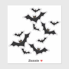Hallowen Black Bats Sticker