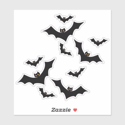 Hallowen Black Bats Sticker (Vel)