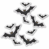 Hallowen Black Bats Sticker (Voorkant)