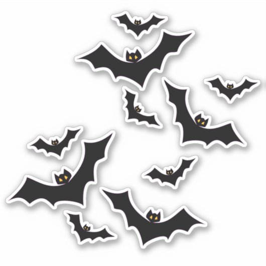 Hallowen Black Bats Sticker (Voorkant)