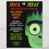 Hallowen Fankenstein Monster Costume Party Invite Flyer (Voorkant)