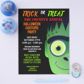 Hallowen Fankenstein Monster Costume Party Invite Flyer (Enkel)