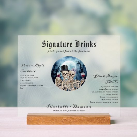 Hallowen Gothic Schedels Tarot De Geliefden Trouwe Acryl Bord (Neutraal)