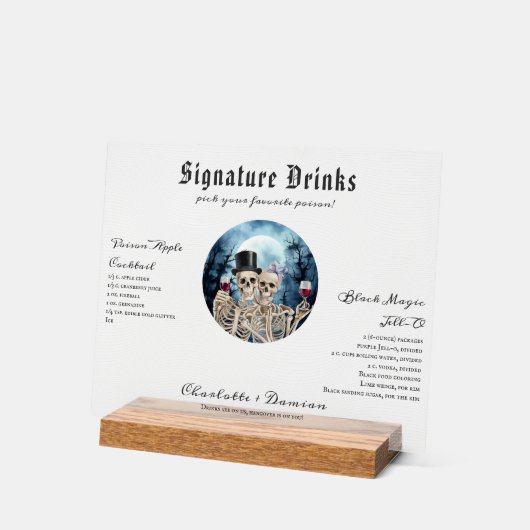 Hallowen Gothic Schedels Tarot De Geliefden Trouwe Acryl Bord (Hoek)