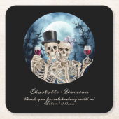 Hallowen Gothic Schedels Tarot De Geliefden Trouwe Kartonnen Onderzetters (Voorkant)