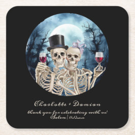 Hallowen Gothic Schedels Tarot De Geliefden Trouwe Kartonnen Onderzetters