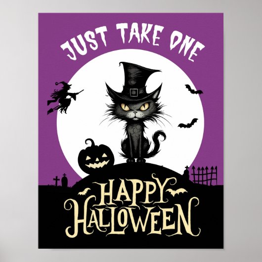 Hallowen snoep zwarte kat neem gewoon een veranda  poster (Voorkant)
