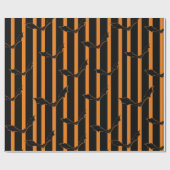 Hallowen Stripes en Bats Cadeaupapier (Vlak)