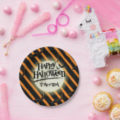 Hallowen Stripes en Bats Papieren Bordje (Feest)